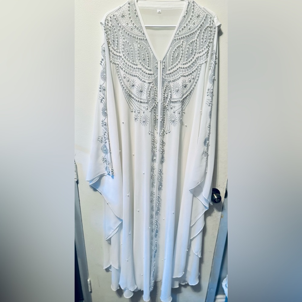 Sheer BRIDAL or MATERNITY  Beaded Cape w/ Hood
